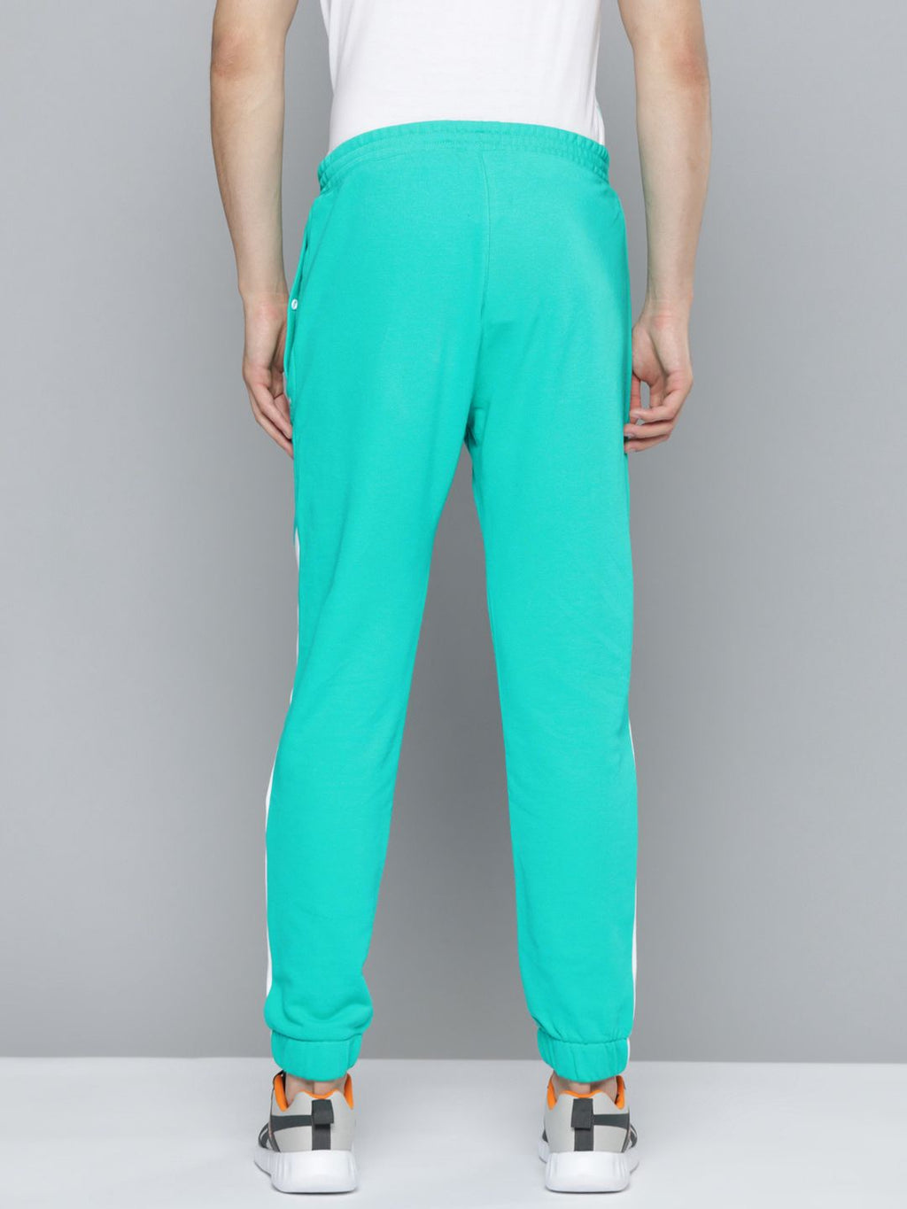  Reebok Classic Men Green & White WCE Contrast Panelled Joggers