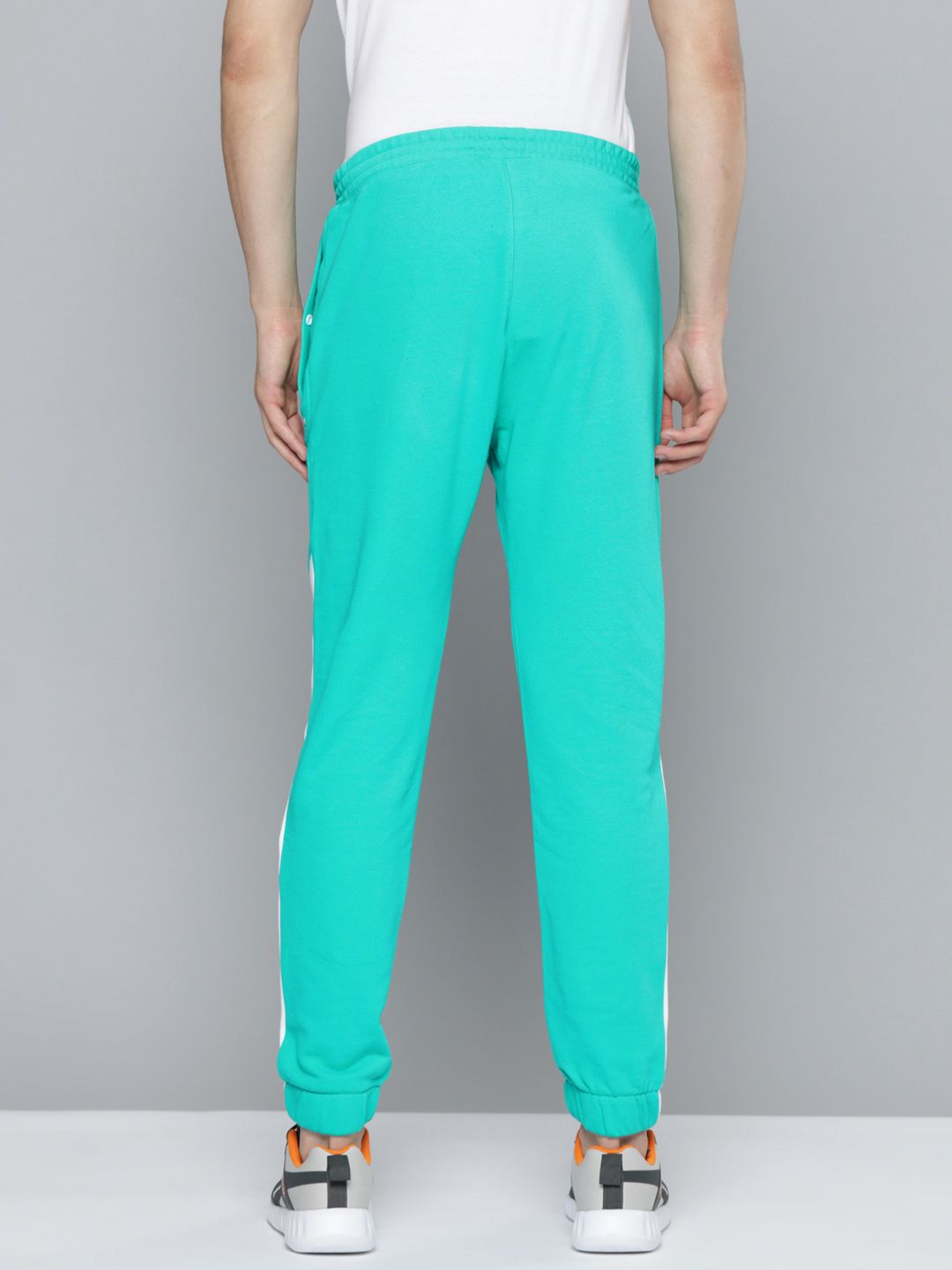  Reebok Classic Men Green & White WCE Contrast Panelled Joggers
