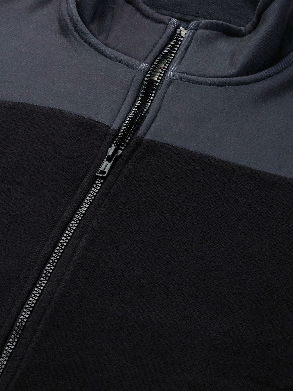  Flying Machine Men Black Colourblocked Front-Open Sweatshirt