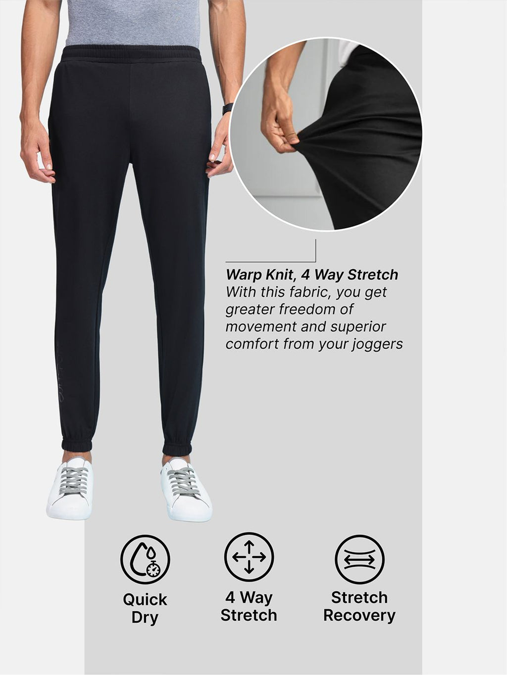  Cultsport Men 4-Way Stretch Work To Play Comfort Joggers