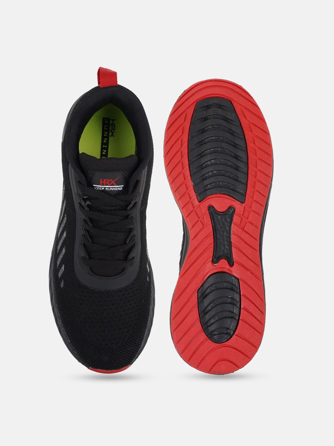  HRX By Hrithik Roshan Men Black & Red Textile Marking Running Shoes