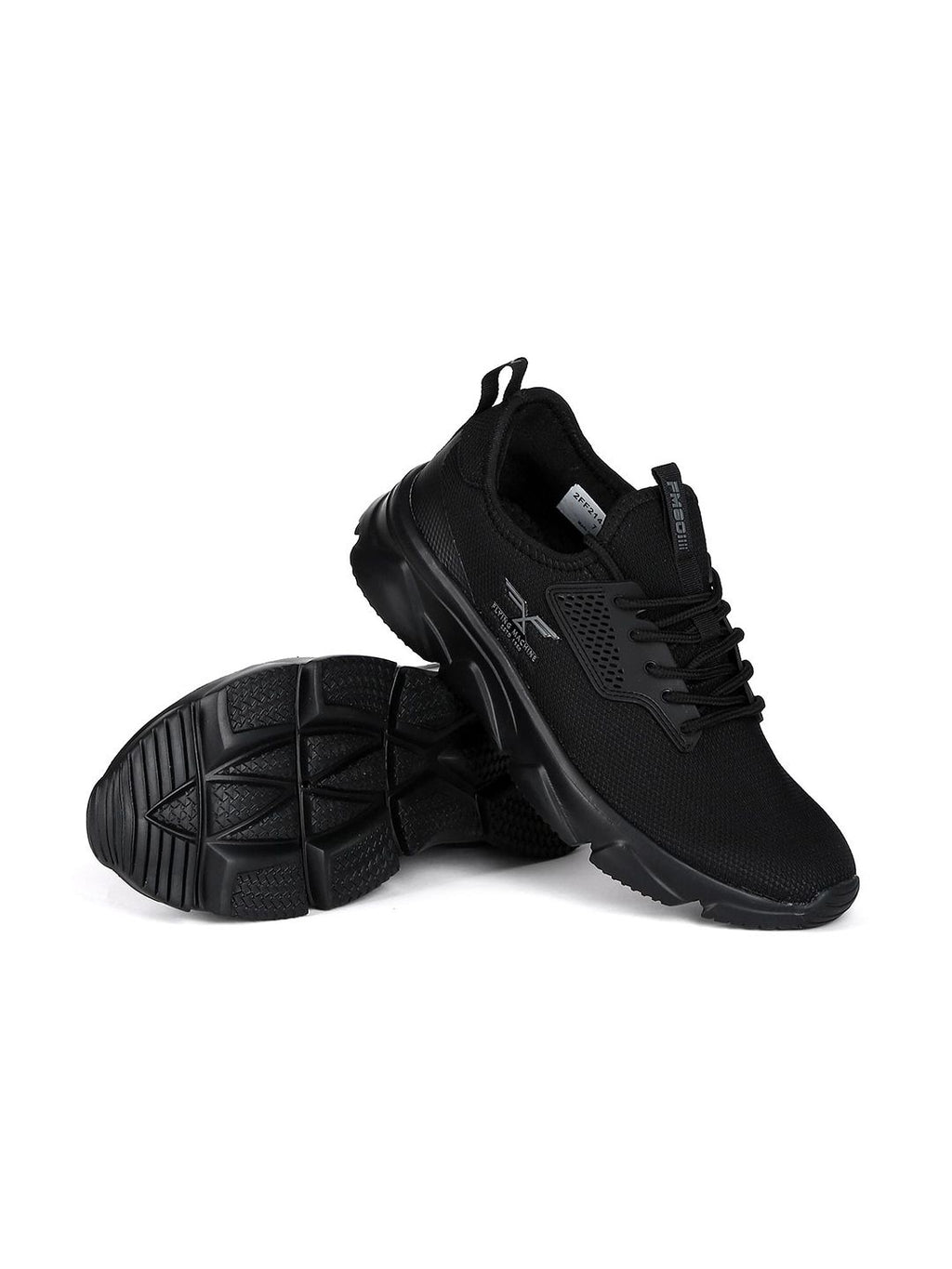  Flying Machine Men Black Mesh Walking Shoes