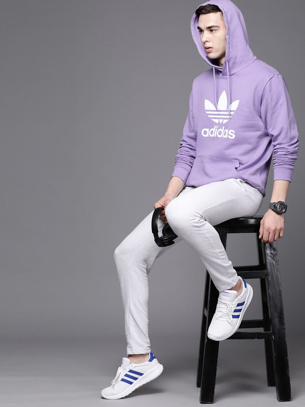  ADIDAS Originals Adicolor Classics Trifoil Hooded Cotton Sweatshirt