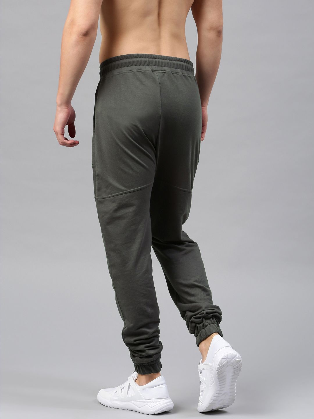  HRX By Hrithik Roshan Grey Drop-Crotch Joggers