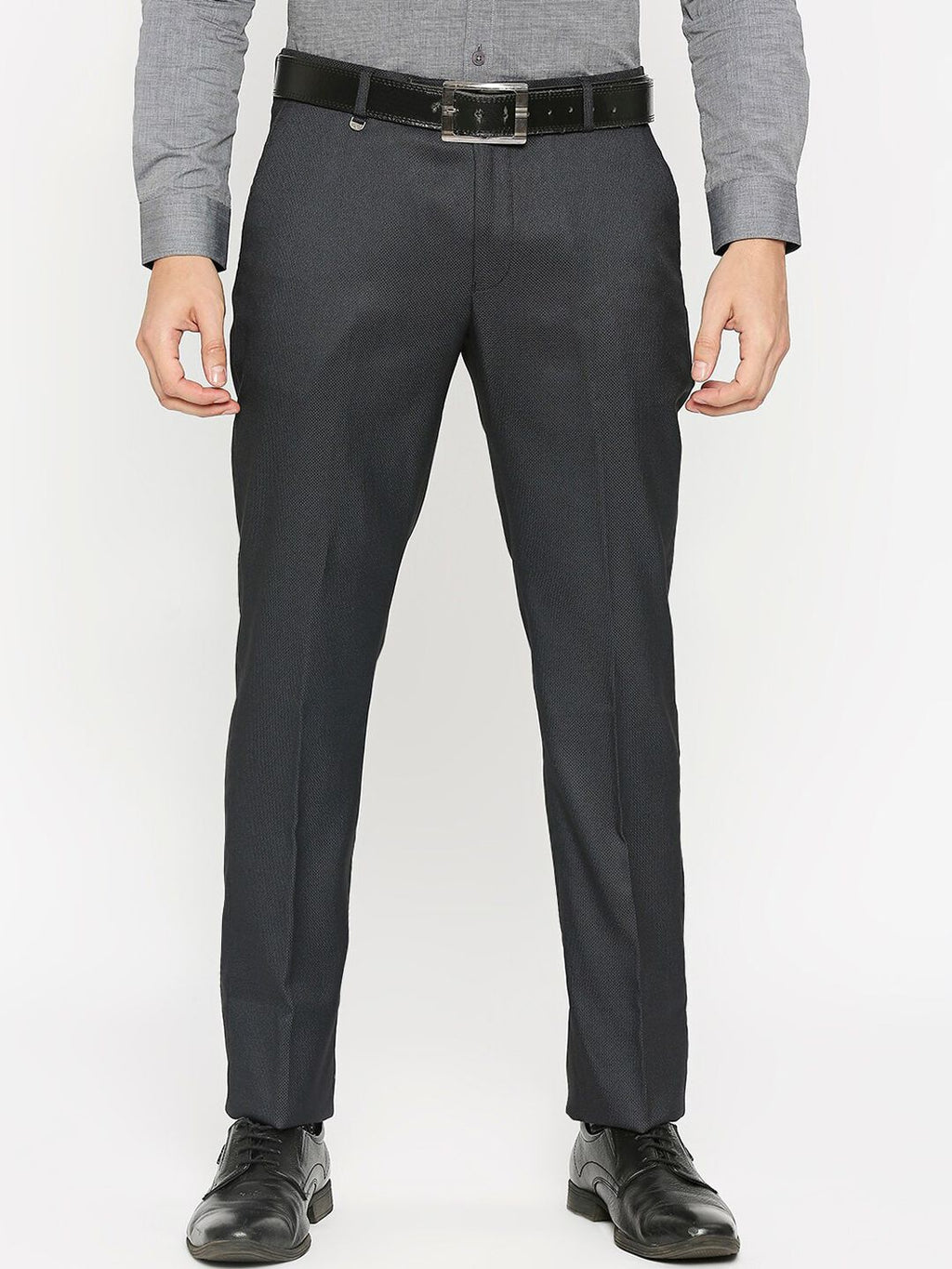  Solemio Men Mid-Rise Plain Formal Trousers