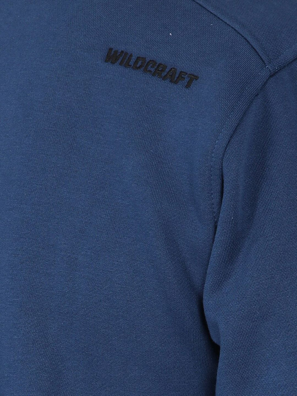 Wildcraft Men Navy Blue Brand Logo Print Ribbed Collar Relaxed-Fit Tracksuit