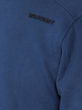  Wildcraft Men Navy Blue Brand Logo Print Ribbed Collar Relaxed-Fit Tracksuit