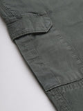  IVOC Men Grey Slim Fit Cotton Cargos Trousers