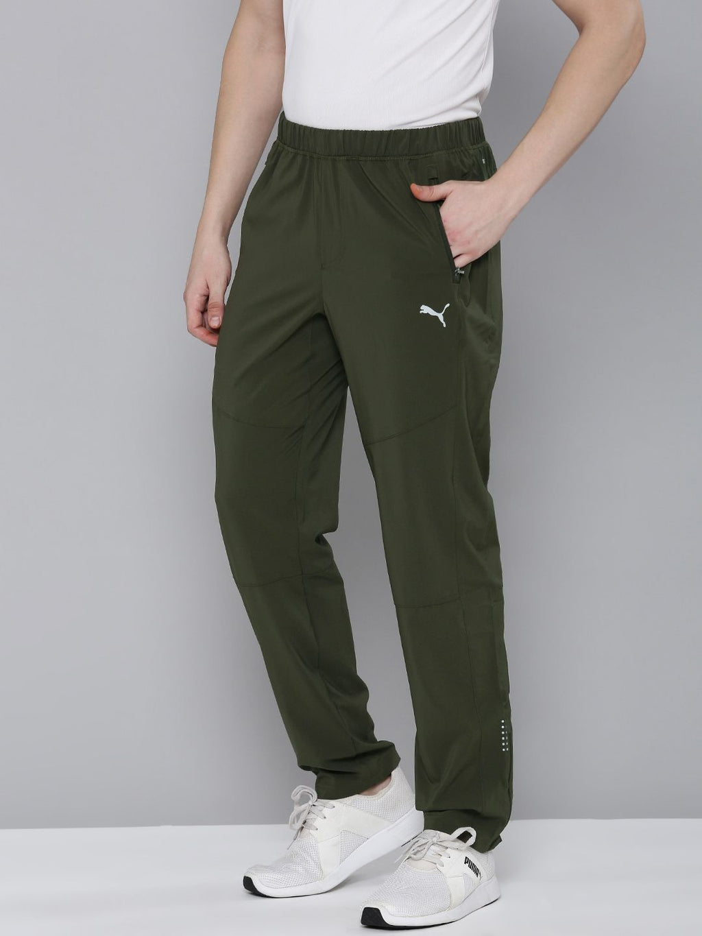  Puma Men Mid-Rise DryCELL Tapered Fit Woven Running Track Pants