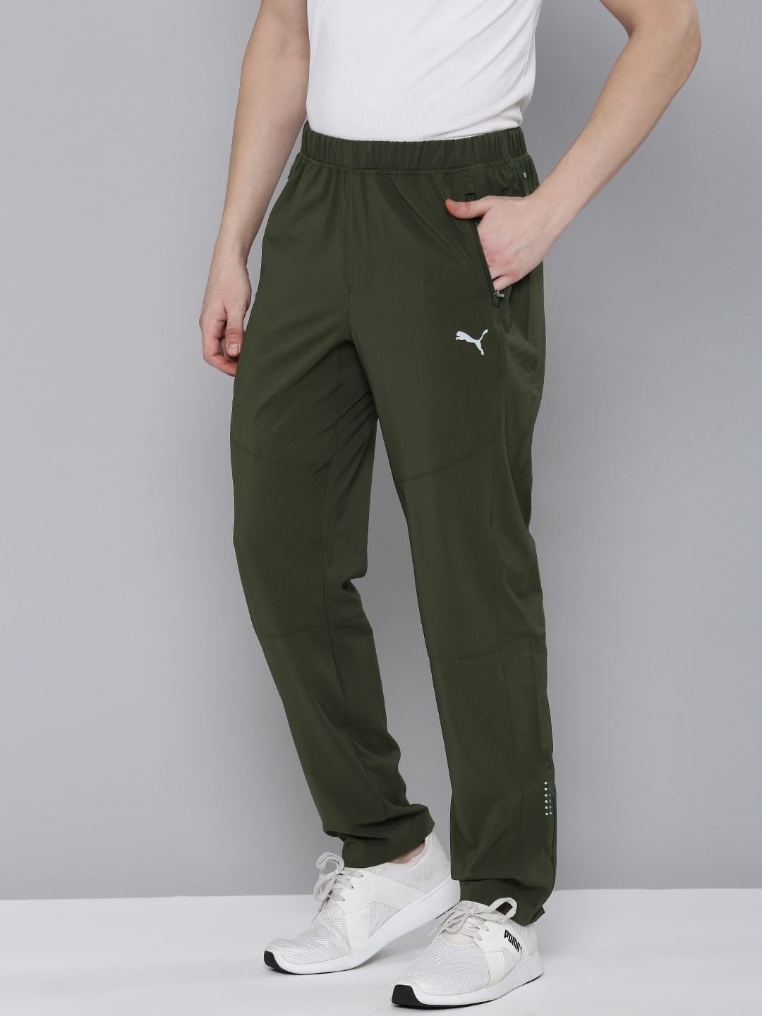  Puma Men Mid-Rise DryCELL Tapered Fit Woven Running Track Pants