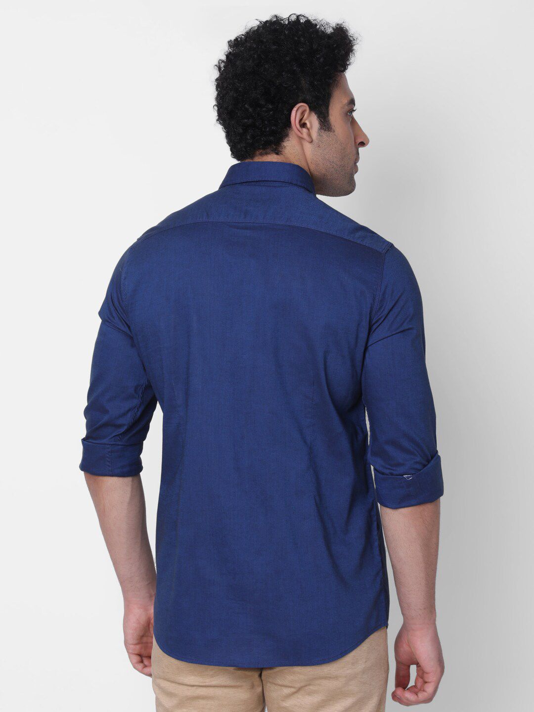  Oxemberg Classic Spread Collar Opaque Cotton Casual Shirt