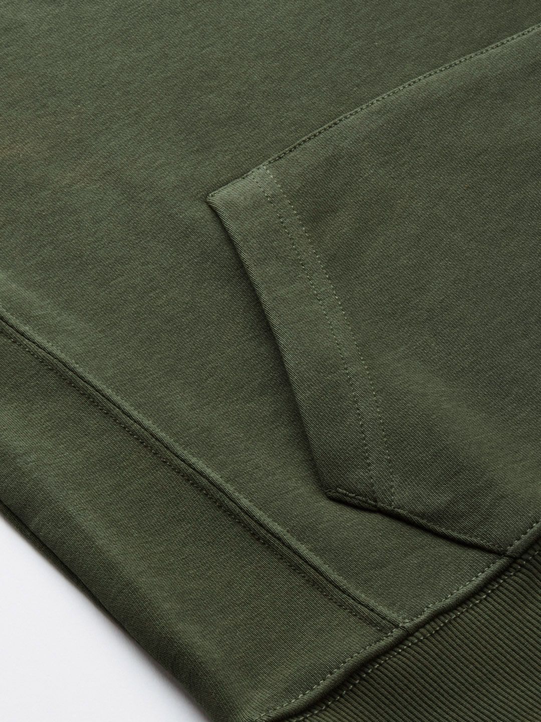  U S Polo Assn Denim Co Men Green Full Sleeve Front Half Open Hooded Sweatshirt