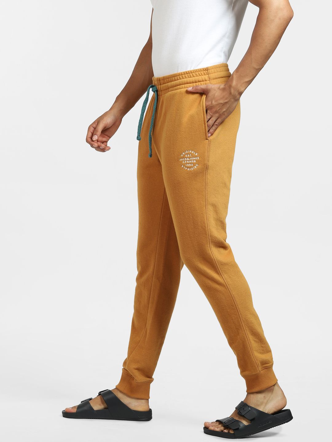  Jack & Jones Men Brown Solid Cotton Joggers