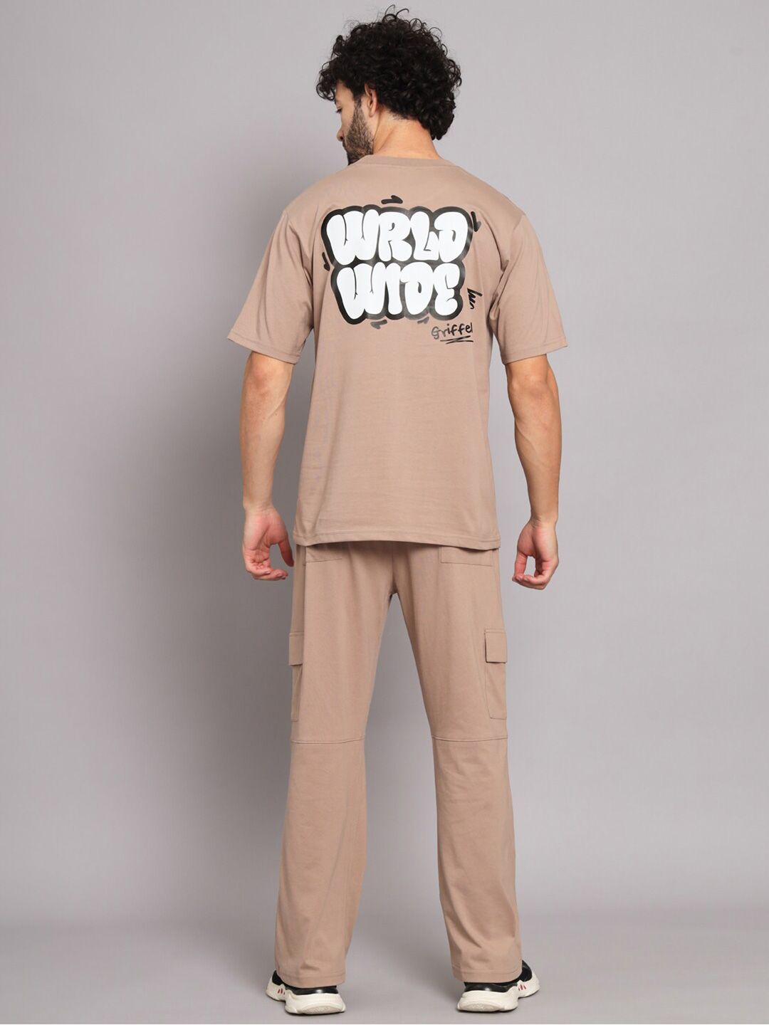  GRIFFEL Men Printed Cotton Loose Fit Track Suits