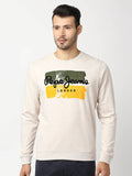  Pepe Jeans Men White Printed Cotton Sweatshirt