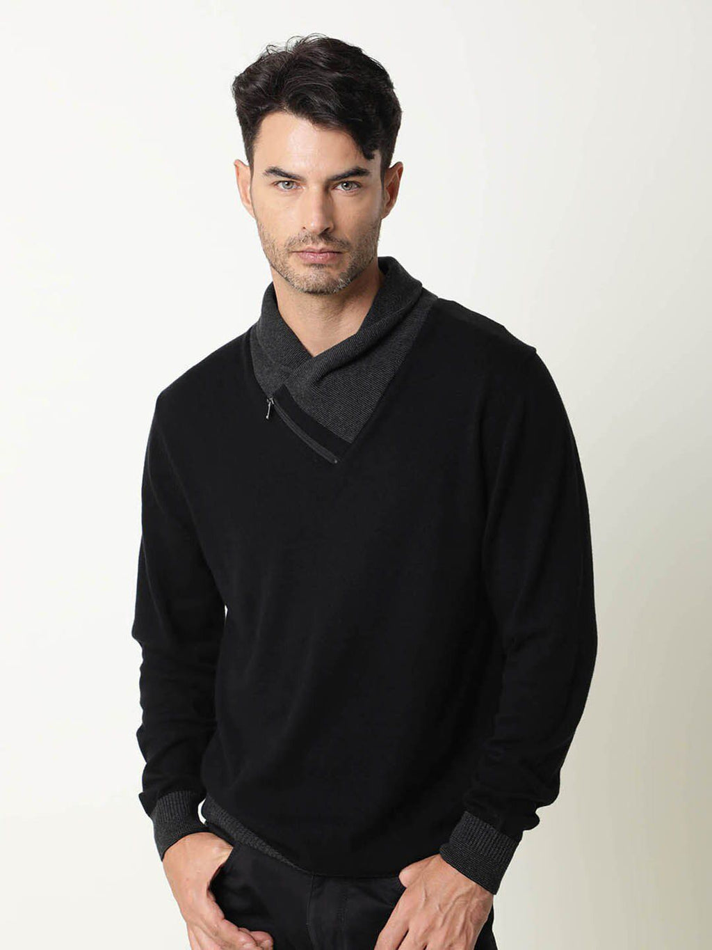  RARE RABBIT Cowl-Neck Cotton Sweatshirt