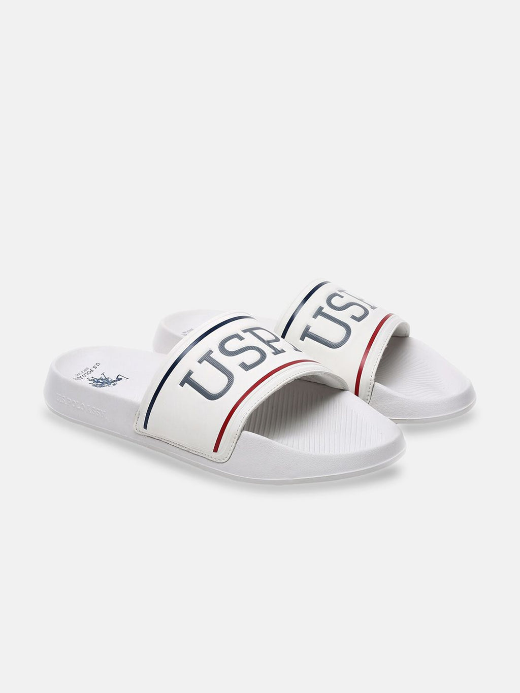 U.S. Polo Assn. U S Polo Assn Men White & Black Printed Sliders