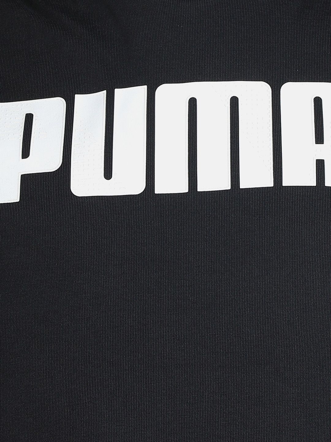  Puma Men Black Active Hoodie Printed Hooded Sweatshirt