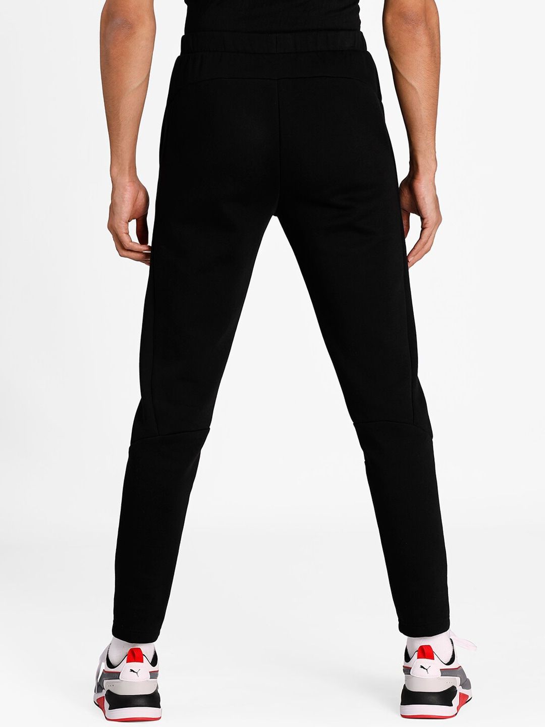  Puma Men Black EVOSTRIPE Core Solid Slim-Fit Sustainable Track Pants
