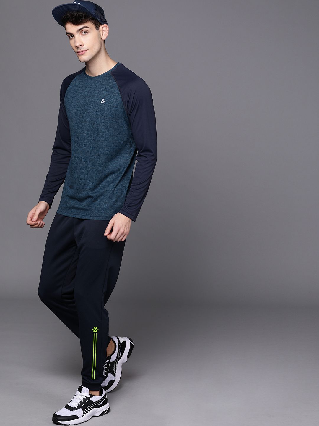  WROGN ACTIVE Men Navy Blue Solid Regular Fit Joggers