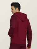  XYXX Men Maroon Hooded Cotton Sweatshirt