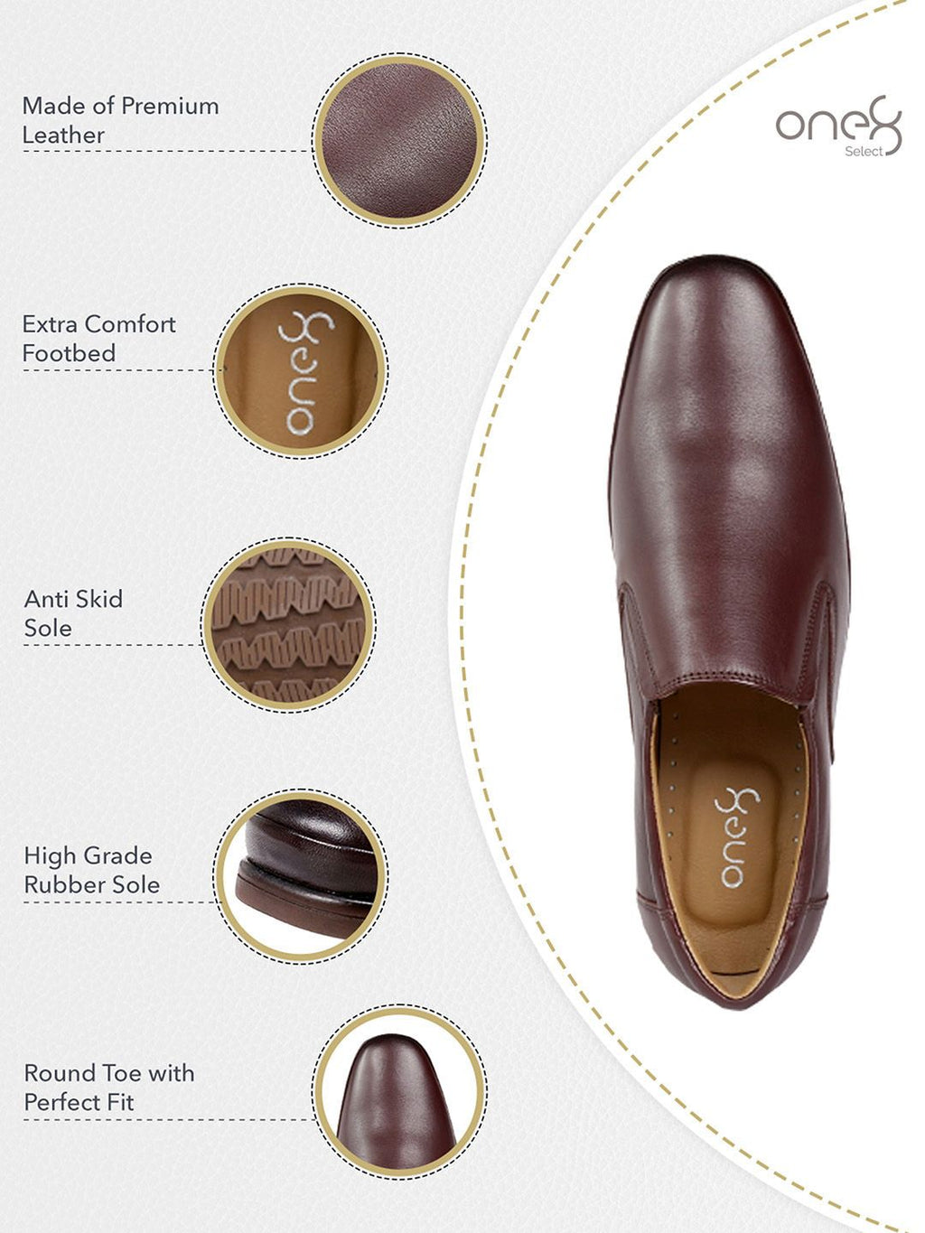  One8 Select By Virat Kohli Men Premium Leather Slip-On Formal Shoes