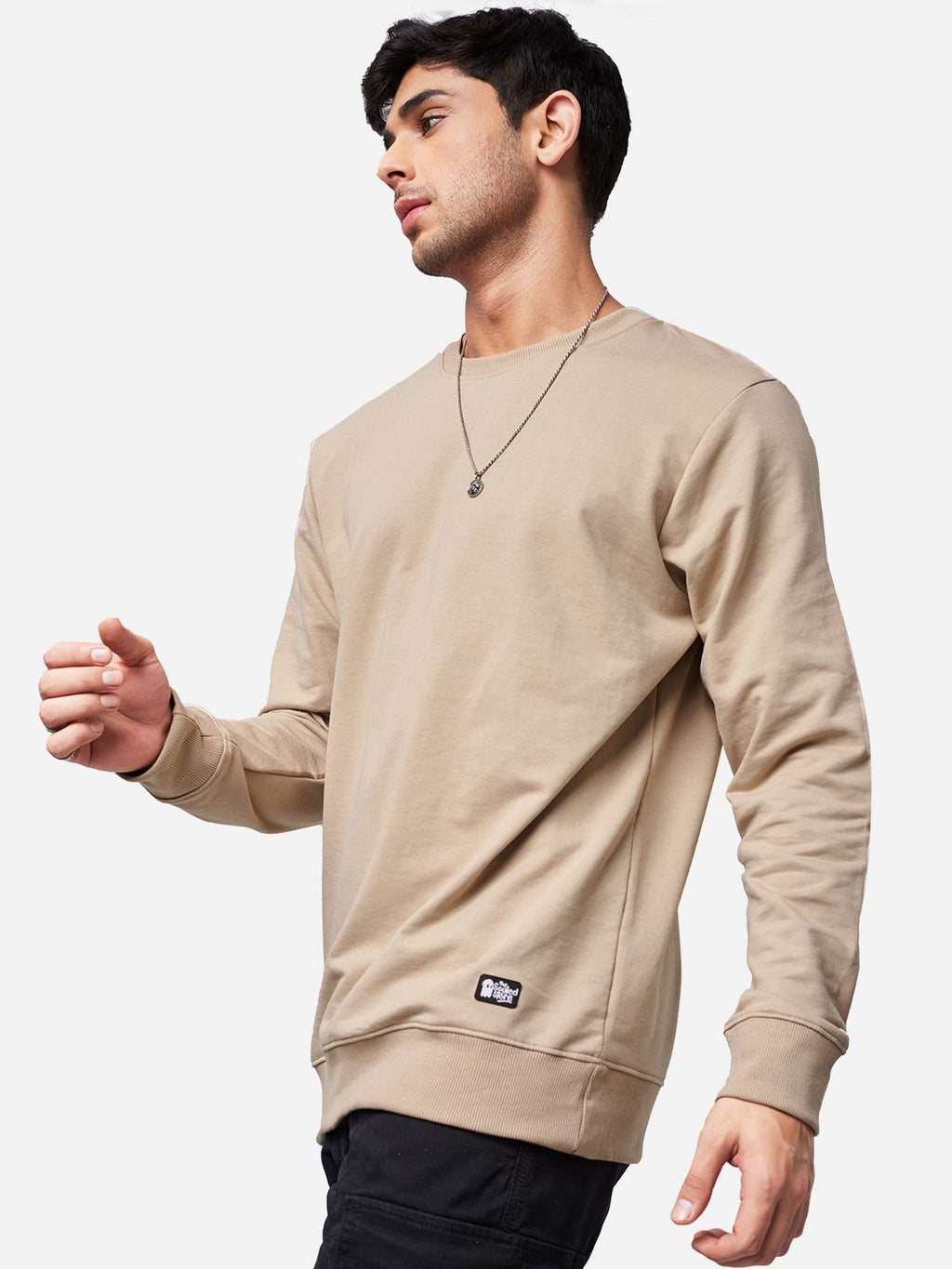  The Souled Store Men Rose Solid Cotton Pullover Sweatshirt