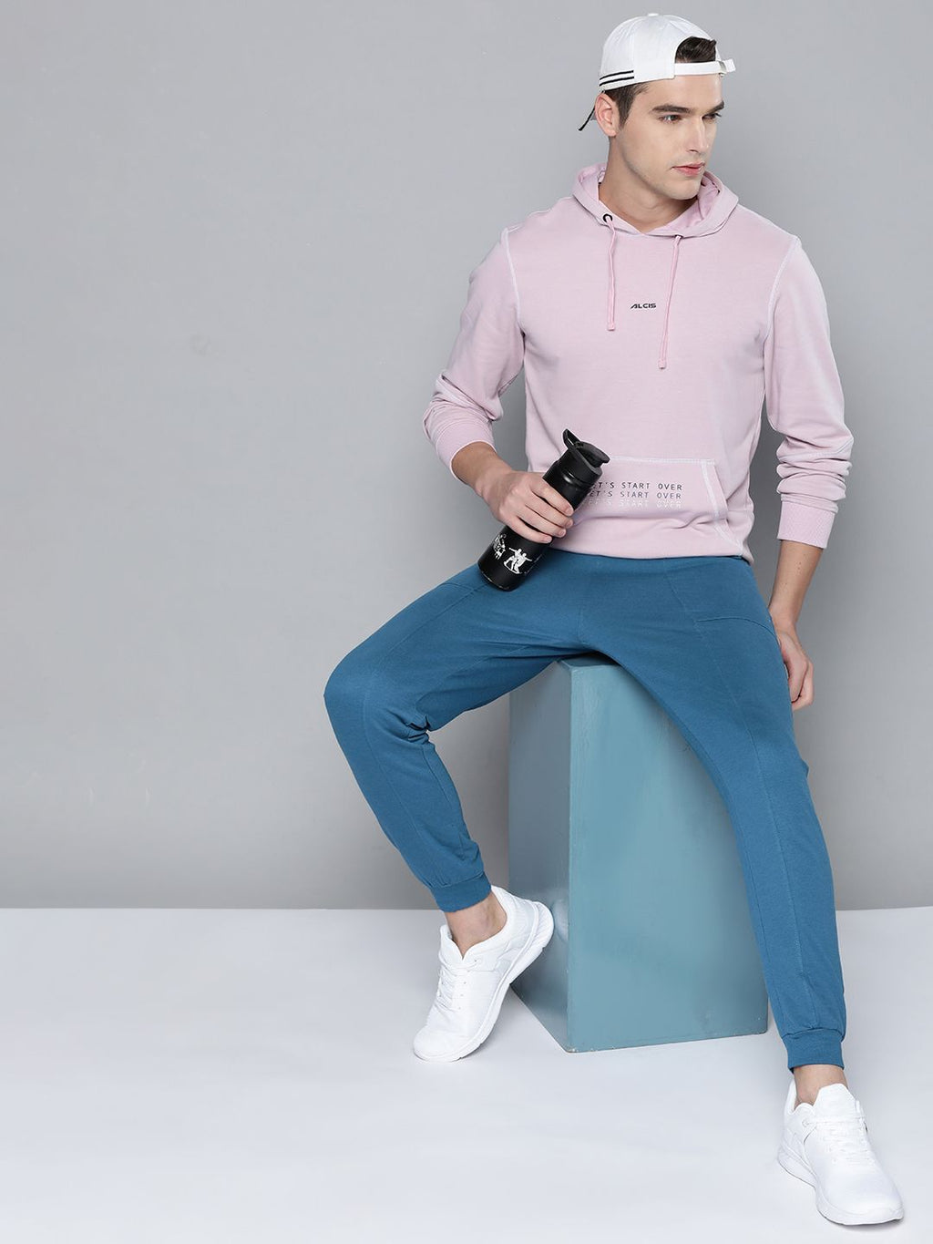  Alcis Men Lavender Hooded Sweatshirt