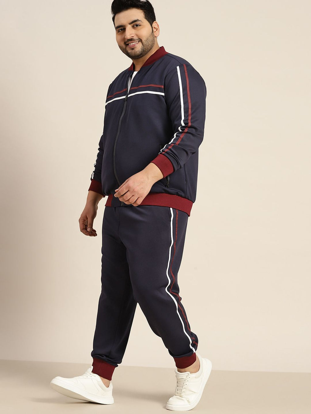  Sztori Men Plus Size Tracksuit With Stripes