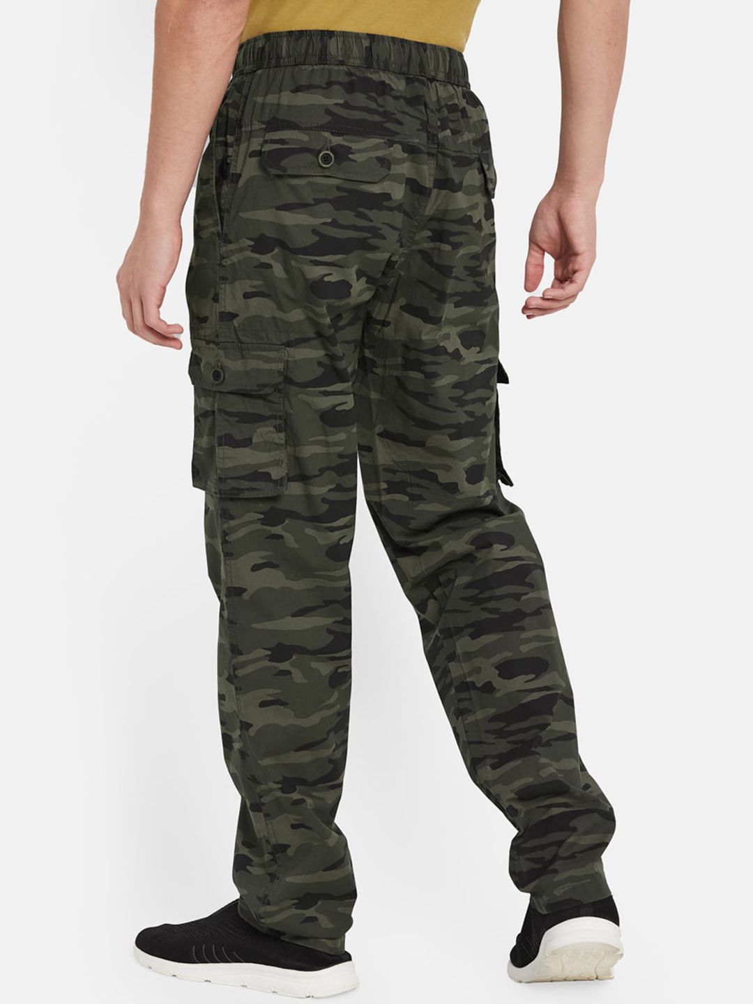  Octave Men Regular Fit Camouflage Printed Pure Cotton Track Pants