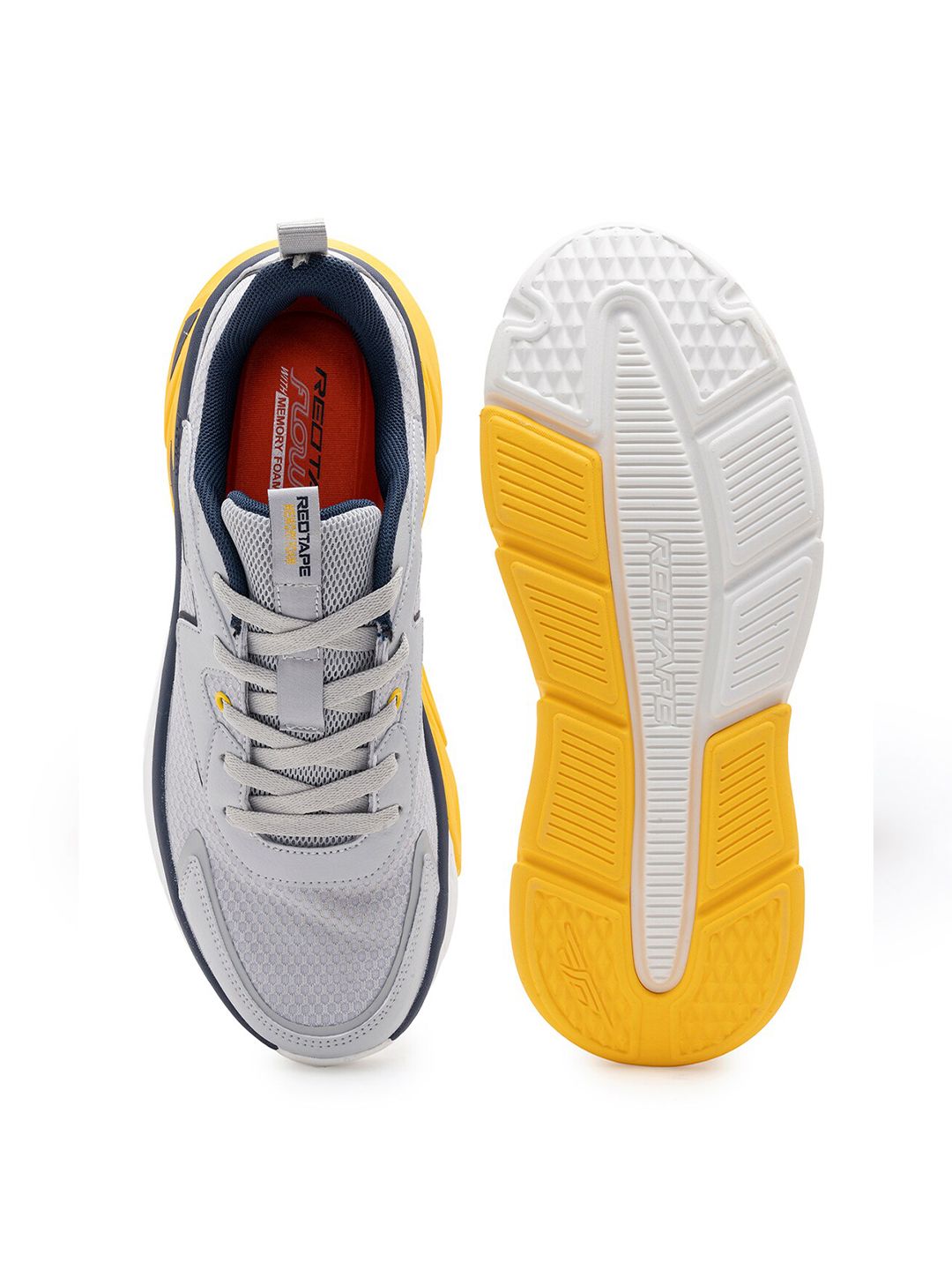 Red Tape Men Grey Textile Walking Shoes