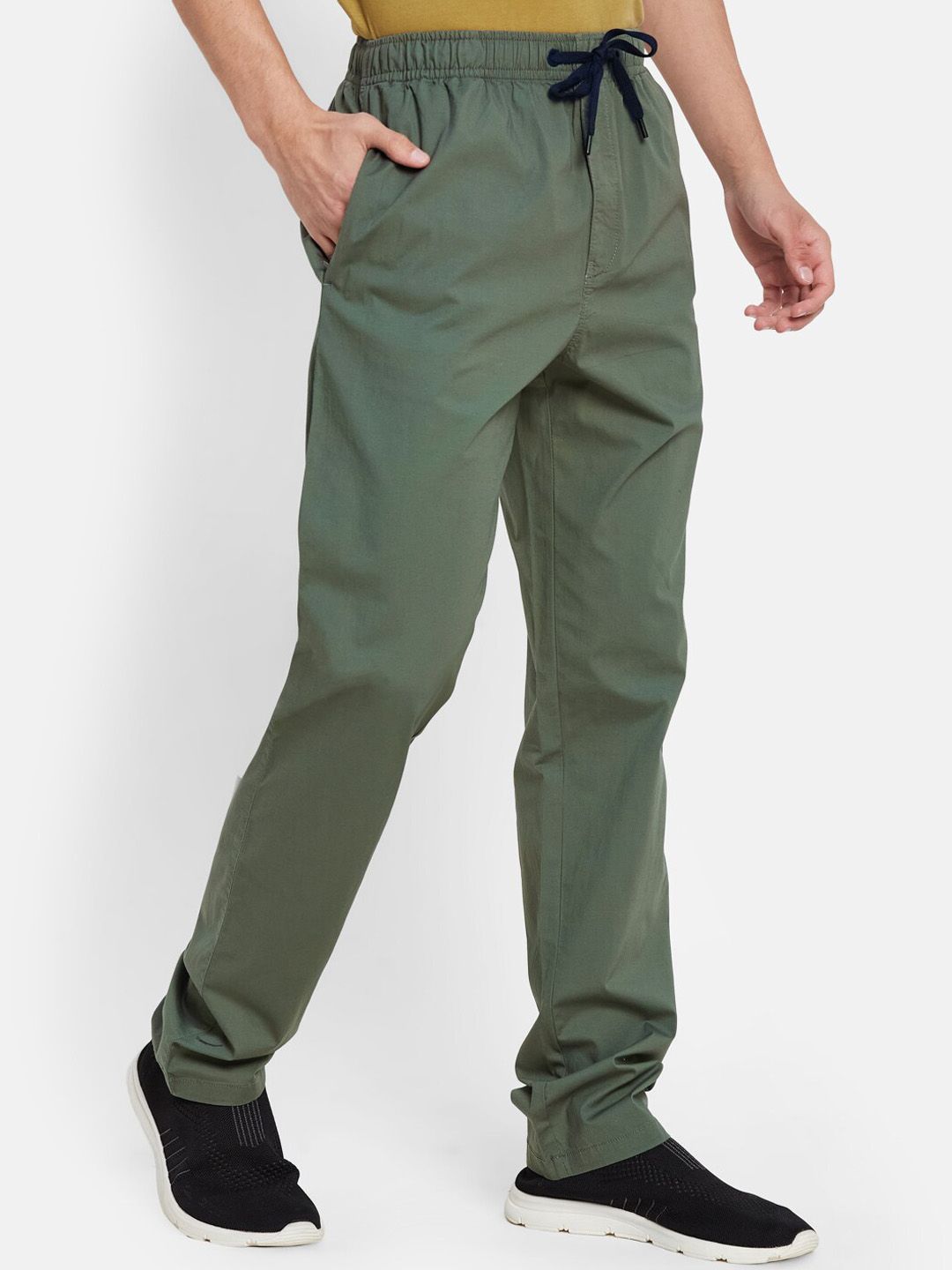  Octave Men Pure Cotton Mid-Rise Sports Track Pants