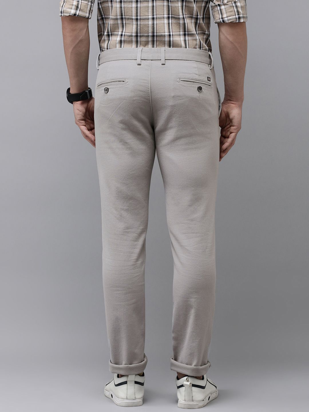  Arrow Sport Men Textured Original Slim Fit Casual Trousers