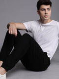  WROGN Men Black Solid Slim Fit Joggers