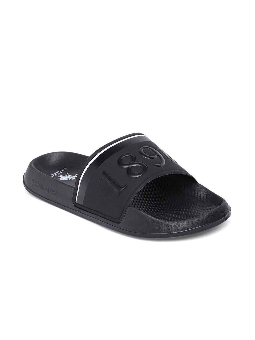  U.S. Polo Assn. Men Black Self Design Sliders