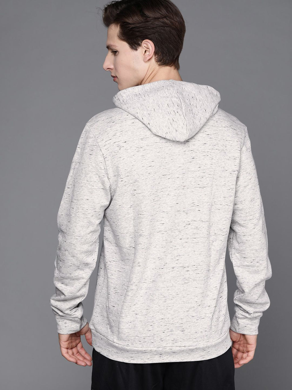  ADIDAS Men Grey & Black Solid Mel HD Sweatshirt