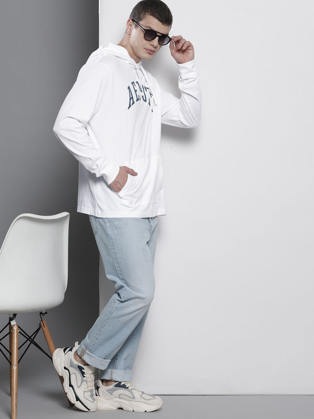  AMERICAN EAGLE OUTFITTERS Printed Pure Cotton Hooded Sweatshirt