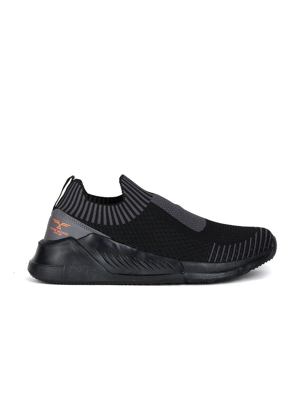  Flying Machine Men Black Textile Walking Shoes