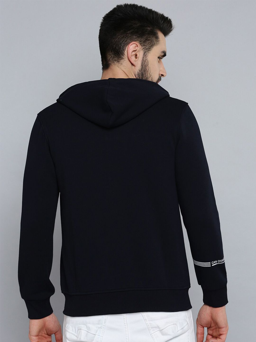  SHOWOFF Typography Printed Hooded Neck Cotton Sweatshirt