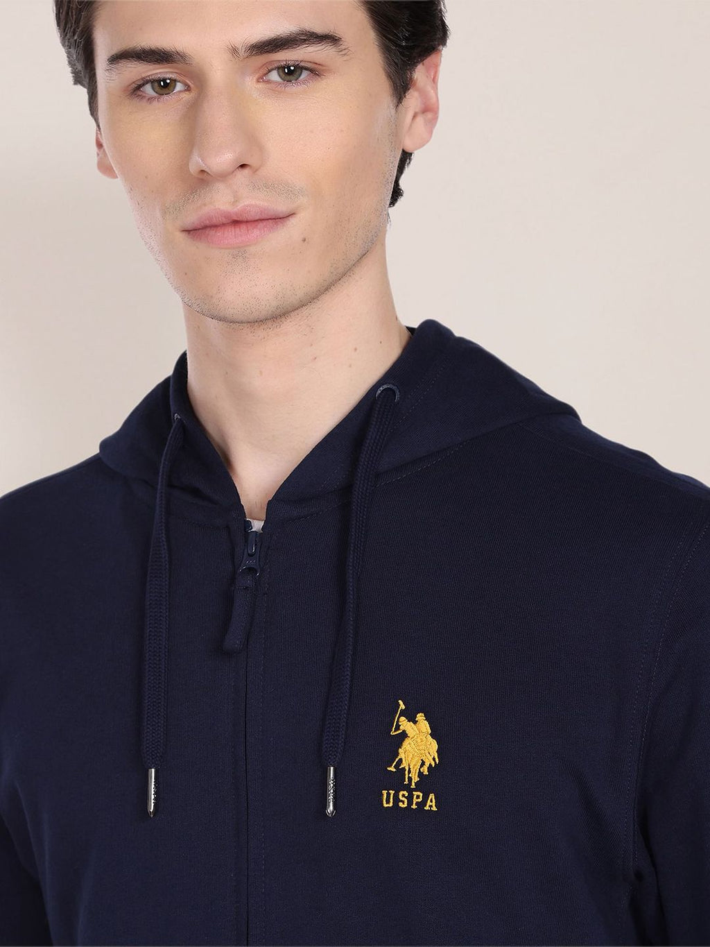  U.S. Polo Assn. Hooded Front-Open Cotton Sweatshirt
