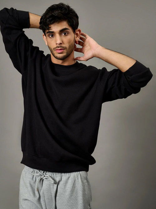  Bonkers Corner Black Round Neck Cotton Sweatshirt