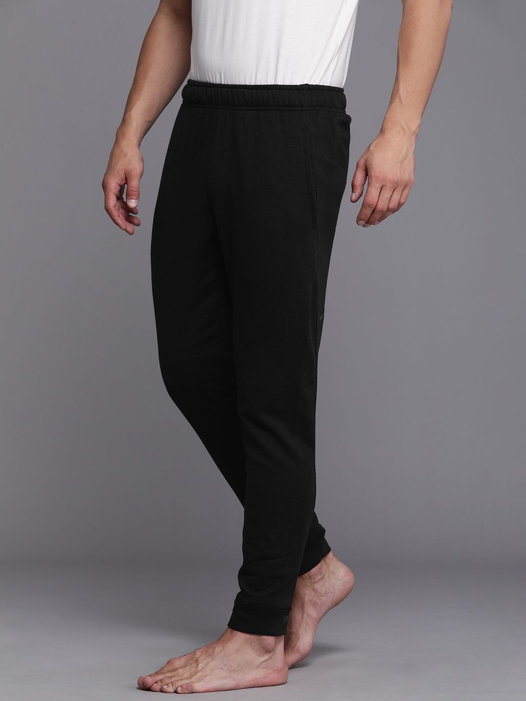  Nike Men Black Solid Yoga Dri-FIT Joggers