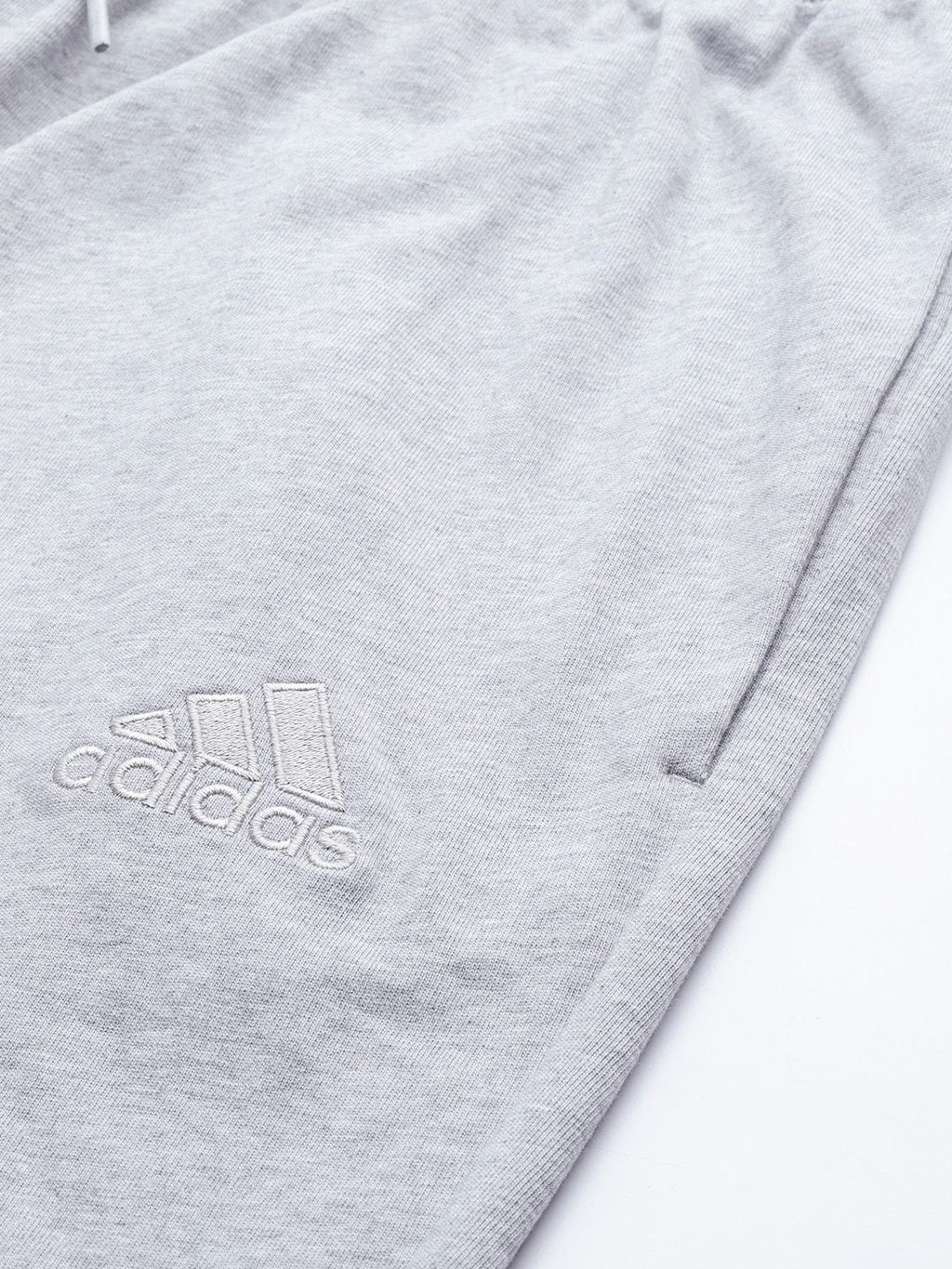  ADIDAS Men Grey Melange Brand Logo Print Sport Inspired Linear SJ Joggers