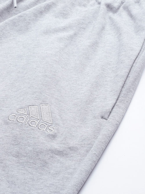  ADIDAS Men Grey Melange Brand Logo Print Sport Inspired Linear SJ Joggers