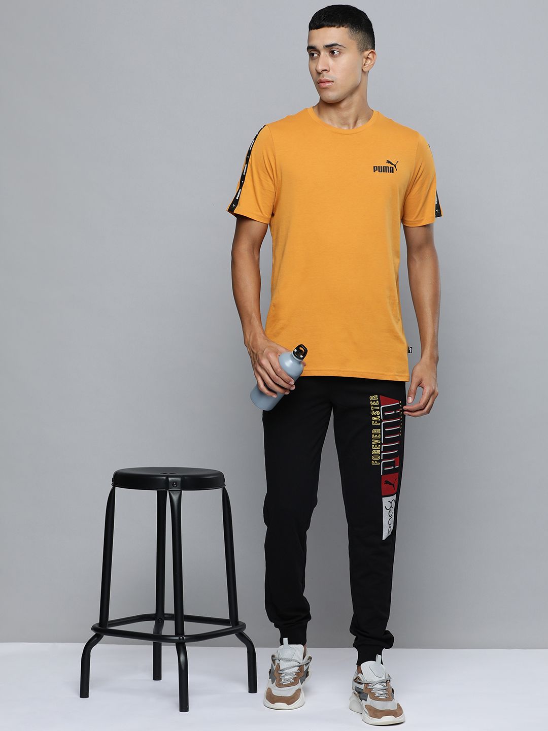  One8 X PUMA Virat Kohli Men Brand Logo & Graphic Print Slim Fit Mid-Rise Sports Joggers