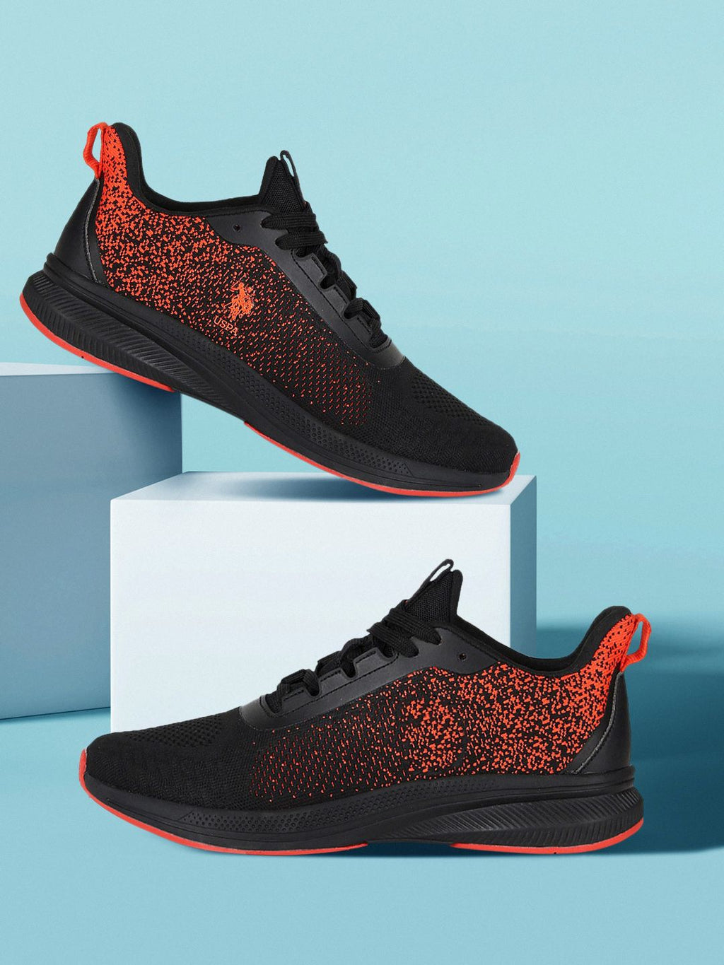 U.S. Polo Assn. U S Polo Assn Men Black Textile Walking Shoes