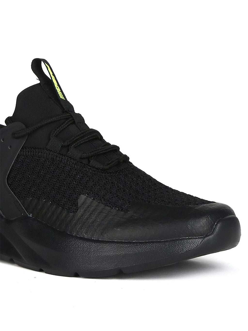  Flying Machine Men Black Mesh Walking Shoes
