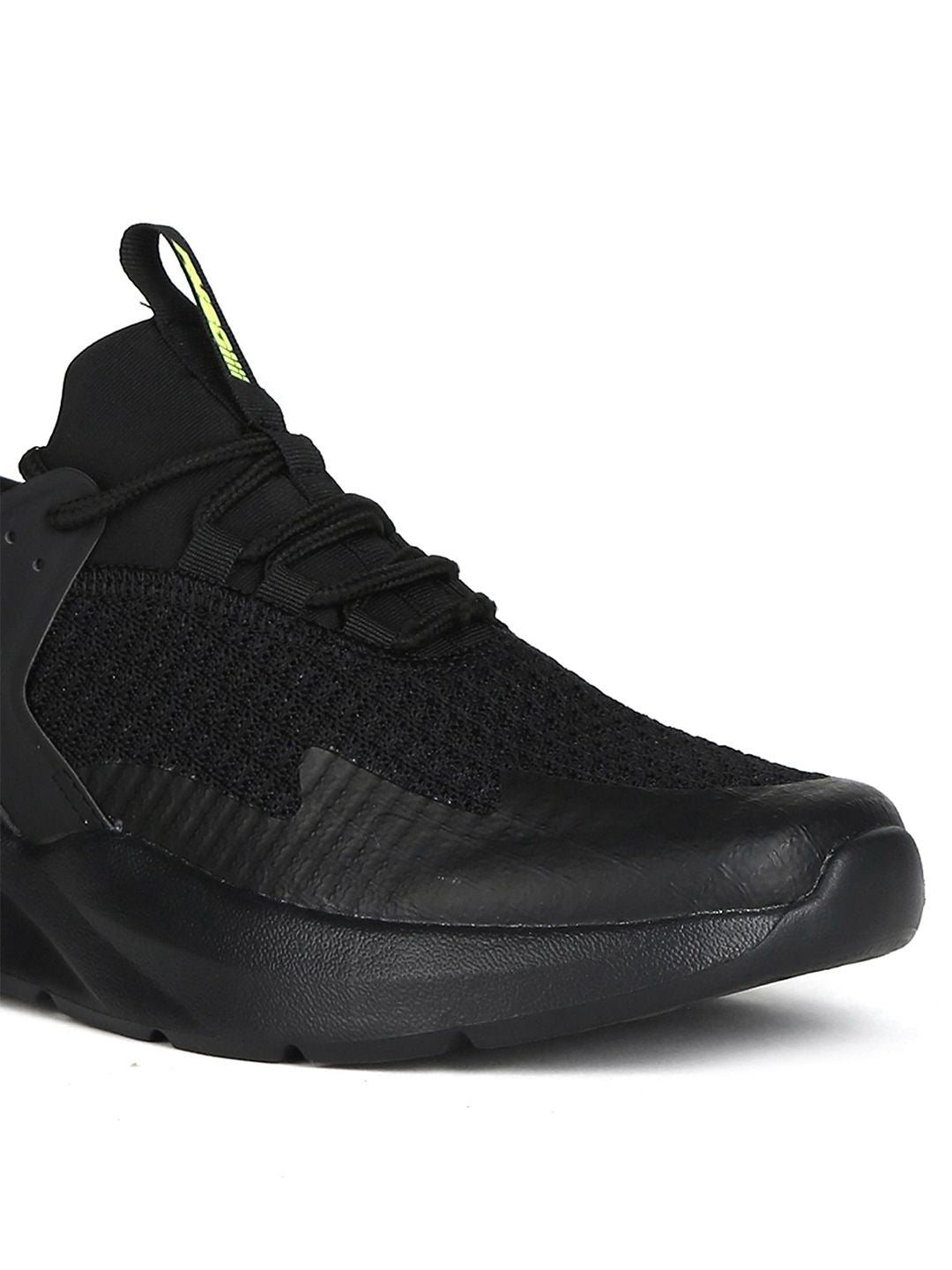  Flying Machine Men Black Mesh Walking Shoes