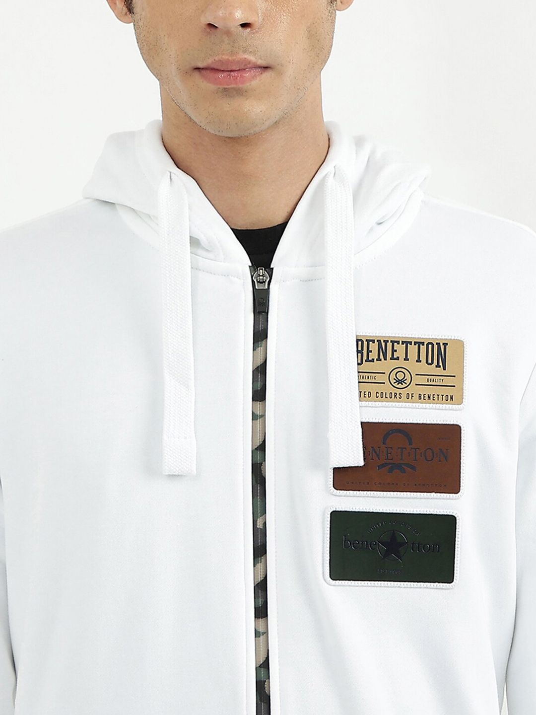  United Colors Of Benetton Men White Sweatshirt