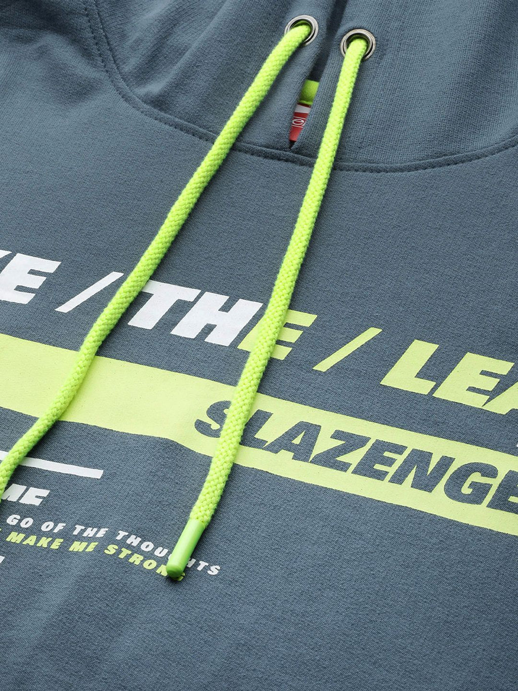  Slazenger Men Grey Printed Hooded Sweatshirt